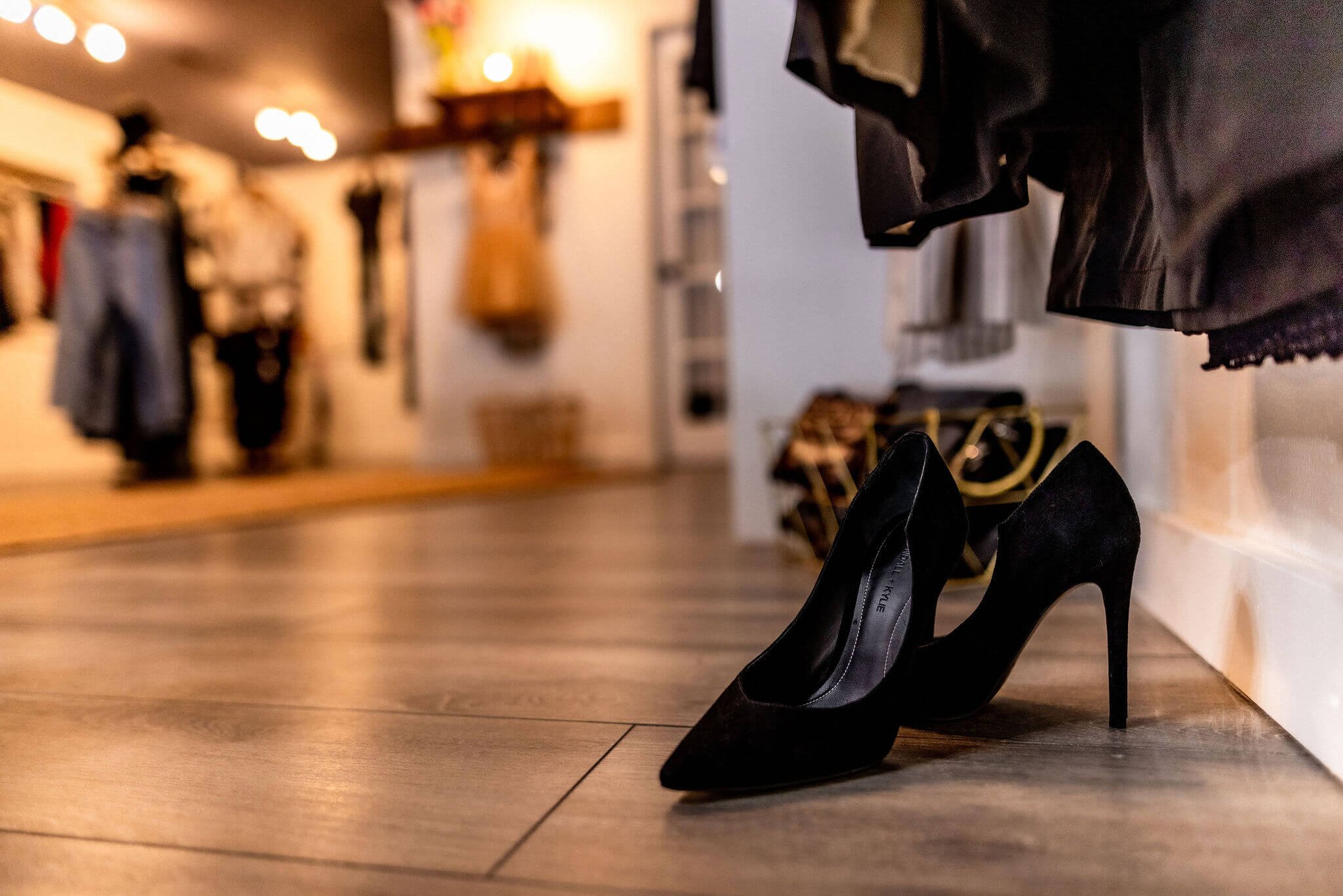 Interior of Goldstone Boutique with black pump heels